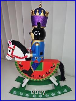 Disney Parks Mickey Mouse Rocking Horse Christmas Holiday Wooden Nutcracker, 17