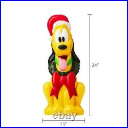 Disney Pluto Christmas Blow Mold Light Up Holiday Decoration 24 Inch NEW