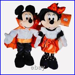 Disney's Mouse Mouse Vampire & Minnie Mouse Witch Orange Halloween Greeters NEW