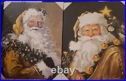 Dollar General Black And Gold Canvas Santa Painting Set Susan Comish 22x28