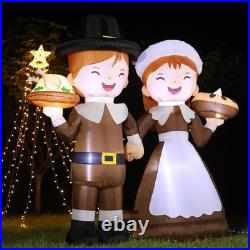 DomKom 6ft Tall LED Lighted Inflatable Pilgrim Boy and Girl-Thanksgiving Holi DomKom 6ft Tall LED Lighted Inflatable Pilgrim Boy and Girl-Thanksgiving Holi