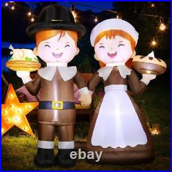 DomKom 6ft Tall LED Lighted Inflatable Pilgrim Boy and Girl-Thanksgiving Holi DomKom 6ft Tall LED Lighted Inflatable Pilgrim Boy and Girl-Thanksgiving Holi