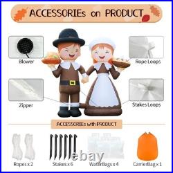 DomKom 6ft Tall LED Lighted Inflatable Pilgrim Boy and Girl-Thanksgiving Holi DomKom 6ft Tall LED Lighted Inflatable Pilgrim Boy and Girl-Thanksgiving Holi