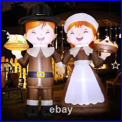 DomKom 6ft Tall LED Lighted Inflatable Pilgrim Boy and Girl-Thanksgiving Holi DomKom 6ft Tall LED Lighted Inflatable Pilgrim Boy and Girl-Thanksgiving Holi