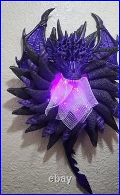 Dragon Wreath Ender Dragon Black & Purple Poly Burlap Mesh Hand Dragon Wreath Ender Dragon Black & Purple Poly Burlap Mesh Hand