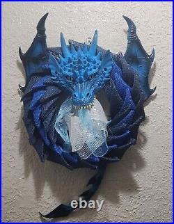 Dragon Wreath Water Dragon Blues Burlap Mesh Handmade