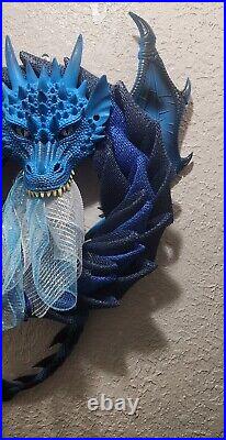 Dragon Wreath Water Dragon Blues Burlap Mesh Handmade