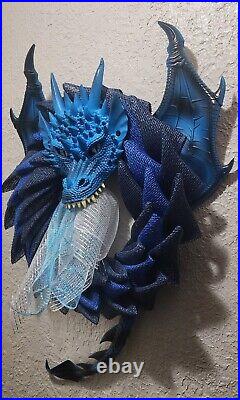 Dragon Wreath Water Dragon Blues Burlap Mesh Handmade