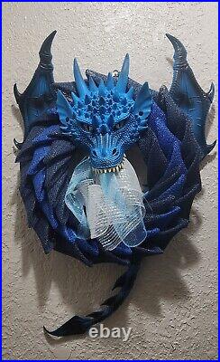 Dragon Wreath Water Dragon Blues Burlap Mesh Handmade