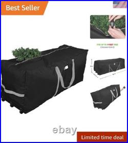 Durable Black Christmas Tree Storage Bag Extra Large, Foldable and On Wheels