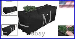 Durable Black Christmas Tree Storage Bag Extra Large, Foldable and On Wheels