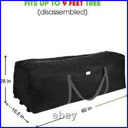 Durable Black Christmas Tree Storage Bag Extra Large, Foldable and On Wheels