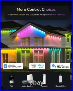 EDISHINE 60ft Permanent Outdoor Lights, 40 LED Eave Light with App/Remote, IP67