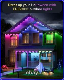 EDISHINE 60ft Permanent Outdoor Lights, 40 LED Eave Light with App/Remote, IP67