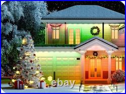 EDISHINE 60ft Permanent Outdoor Lights, 40 LED Eave Light with App/Remote, IP67