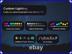 EDISHINE 60ft Permanent Outdoor Lights, 40 LED Eave Light with App/Remote, IP67