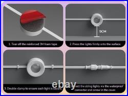 EDISHINE 60ft Permanent Outdoor Lights, 40 LED Eave Light with App/Remote, IP67