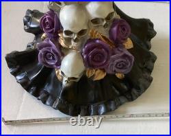 EERIE CHARM Large ELEGANT HALLOWEEN WITCH STATUE WithROSE & SKULL DRESS New