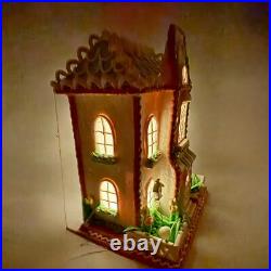 Easter Gingerbread House LED Lighted Spring Decor LARGE Display Cottagecore Easter Gingerbread House LED Lighted Spring Decor LARGE Display Cottagecore