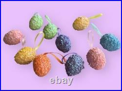 Easter Ornaments Pastel SPARKLE Eggs Tree Home Decor 1.75 Set Of 10