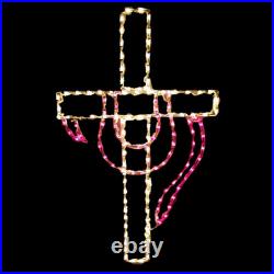 Easter Robed Cross Wireframe LED Outdoor Decoration 58