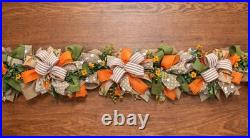 Easter Spring Garland, Burlap Bows, Greenery, Table Centerpiece Decoration