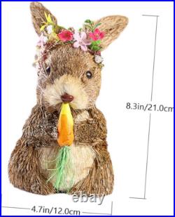 Easter Straw Bunny Sisal Bunny Easter Bunny Figurine Rabbit Baby Bunny Decoratio Easter Straw Bunny Sisal Bunny Easter Bunny Figurine Rabbit Baby Bunny Decoratio