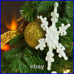 Easy Treezy 7.5 Foot Pre-Lit Douglass Fir Christmas Tree, Red/Gold (Open Box)