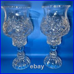 Elegant Crystal hurricane Candle Holders vintage
