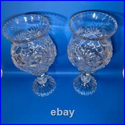 Elegant Crystal hurricane Candle Holders vintage