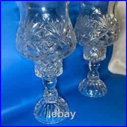 Elegant Crystal hurricane Candle Holders vintage