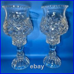 Elegant Crystal hurricane Candle Holders vintage
