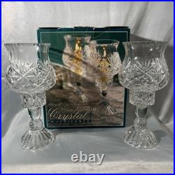 Elegant Crystal hurricane Candle Holders vintage