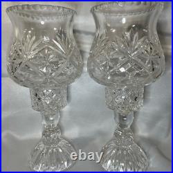 Elegant Crystal hurricane Candle Holders vintage
