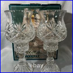 Elegant Crystal hurricane Candle Holders vintage