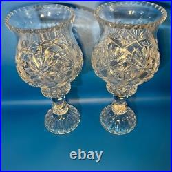 Elegant Crystal hurricane Candle Holders vintage