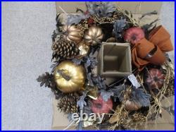 Elegant Falloween 28-Inch Indoor/Outdoor Festive Seasonal Wreath withOrange Bow