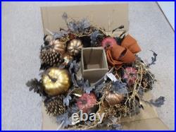 Elegant Falloween 28-Inch Indoor/Outdoor Festive Seasonal Wreath withOrange Bow