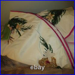 Embellished Tropical Flamingo Christmas Tree Skirt And (2) Stockings- Set Of 3