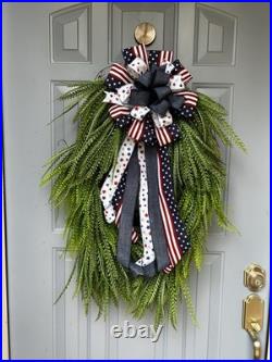Everyday Beaded Grass Wreath With Bow