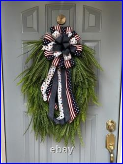 Everyday Beaded Grass Wreath With Bow