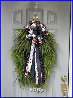 Everyday Beaded Grass Wreath With Bow