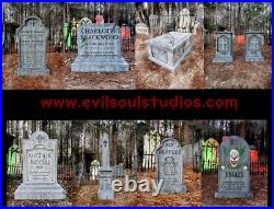 Evil Soul Studios Haunted Cemetery Lighted Column Set Halloween Graveyard Prop