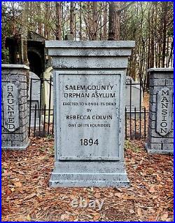 Evil Soul Studios Salem County Orphan Asylum Life Size Tombstone Halloween Prop