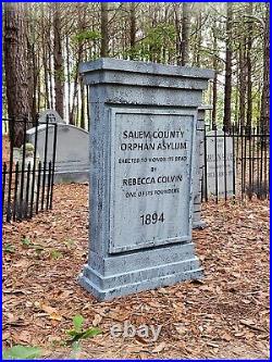 Evil Soul Studios Salem County Orphan Asylum Life Size Tombstone Halloween Prop