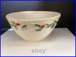 FRANZ collection FZ00584 Holly Berries Large Bowl Hand Painted Porcelain