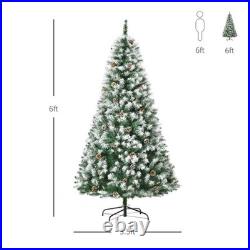 FREE SHIPPING? Christmas Tree, 6 Ft Hinged, Unlit, Full, Frosted Tips