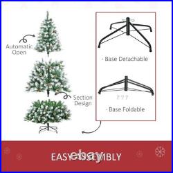 FREE SHIPPING? Christmas Tree, 6 Ft Hinged, Unlit, Full, Frosted Tips