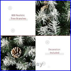 FREE SHIPPING? Christmas Tree, 6 Ft Hinged, Unlit, Full, Frosted Tips