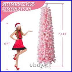 FREE SHIPPING? Christmas Tree, 7.5 Ft Hinged, Unlit, Pencil, 641 Branch Tips